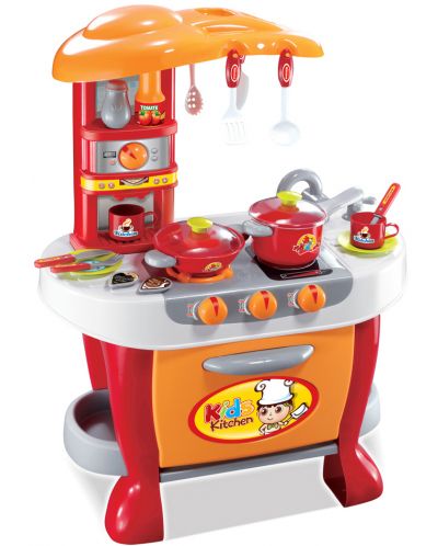 Bucatarie pentru copii Buba Little Chef - cu accesorii, rosie - 1