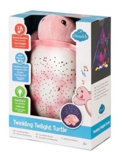 Proiector de lumină de noapte cu melodii Cloud B - Broască-țestoasă, roz - 2