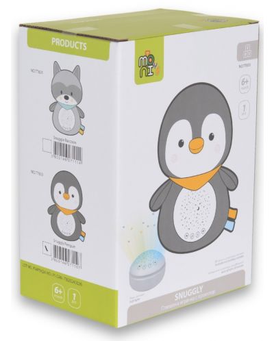 Lampă de noapte și reflector Moni Toys - Snuggly, Penguin - 5