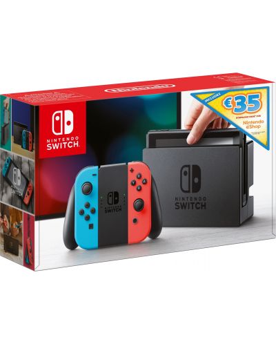 Nintendo Switch - Red & Blue + eShop voucher pentru 35 EUR