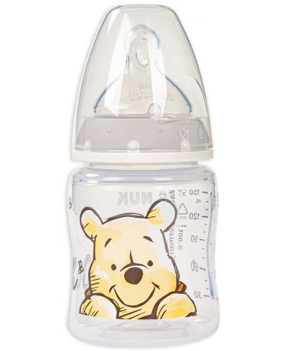 Nuk First Choice Bottle - Disney, TC, cu tetina din silicon, 150 ml, gri/monocrom - 1