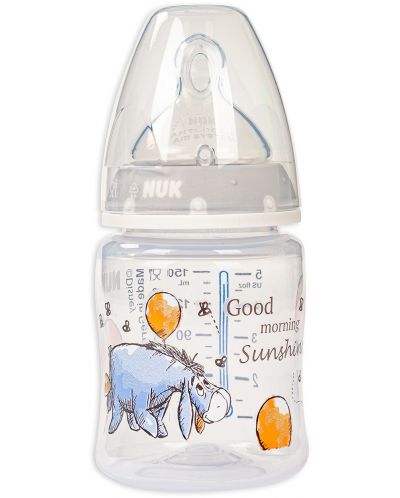 Nuk First Choice Bottle - Disney, TC, cu tetina din silicon, 150 ml, gri/Yori cu balon - 1