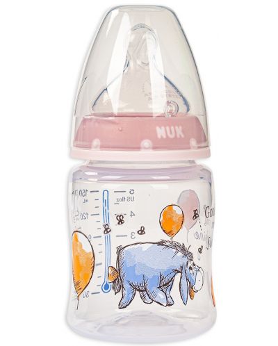 Nuk First Choice Bottle - Disney, TC, cu tetina din silicon, 150 ml, roz/Yori cu balon - 1