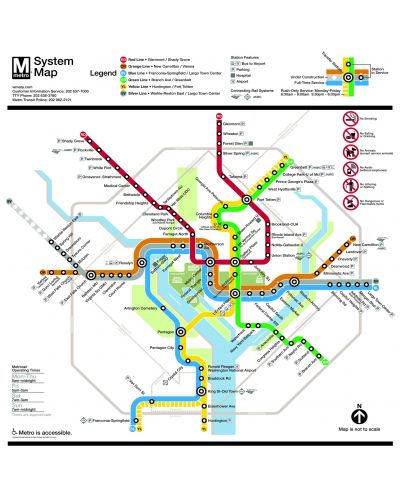 Puzzle New York Puzzle de 500 piese - Harta metroului Washington - 2