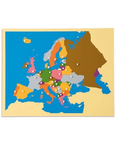 Puzzle educațional Montessori Smart Baby - Harta Europei, 40 de piese - 1