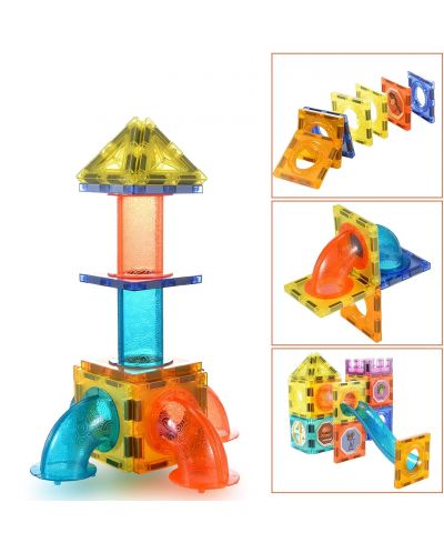 Set de construcție magnetic educativ Sonne - Labirint, 66 piese - 3