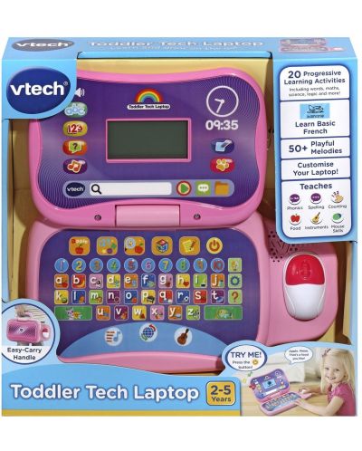 Jucărie educațională Vtech - Laptop, roz - 1