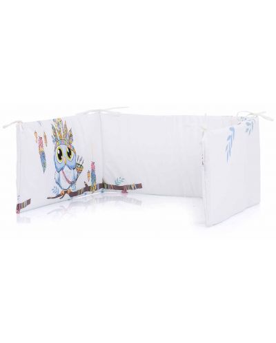 Husă de pat pentru copii Chipolino - Bufniță, 60 x 180 cm, albastru - 1