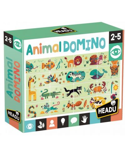 Joc educativ Headu Montessori - Domino cu animale - 1