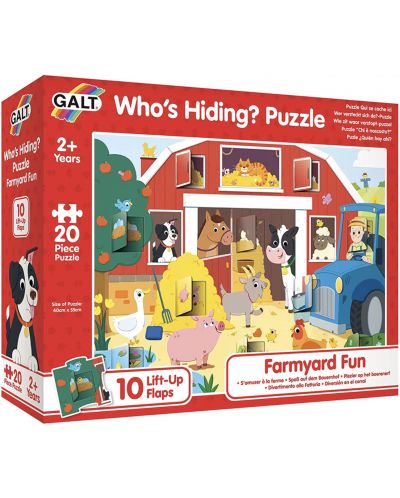 Puzzle educațional cu clapete Galt - Cine se ascunde în fermă? - 1