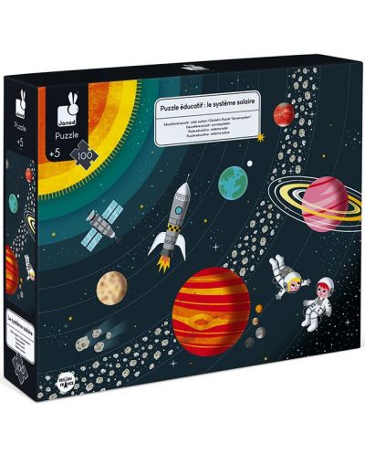 Janod 100 de piese Puzzle educațional cu sistemul solar - 1