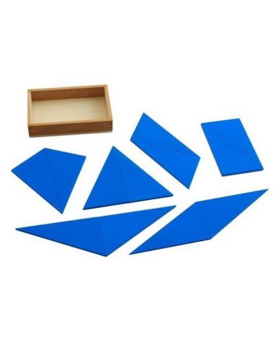 Set educațional Smart Baby - triunghiuri de construcție Montessori, albastru - 1