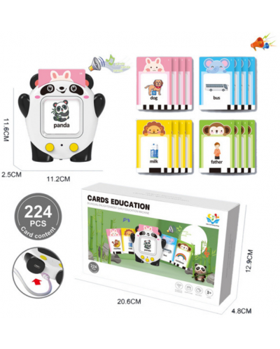 Jucărie educativă Wan Ju - Cititor de carduri, panda - 2