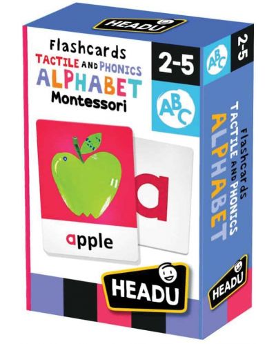 Carti flash educative Headu Montessori - Cu alfabet tactil si fonetic - 1