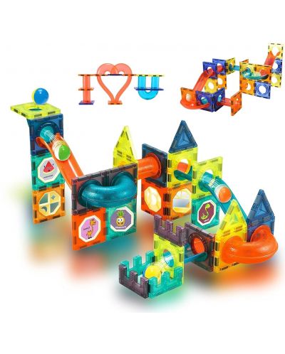 Set de construcție magnetic educativ Sonne - Labirint, 66 piese - 4