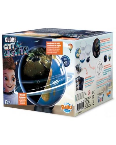 Jucărie educativă Buki France - Glob rotativ strălucitor 2 în 1, 20 cm - 1