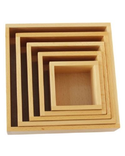 Set Smart Baby Education - Cutii de cuiburi din lemn, 5 bucăți - 1