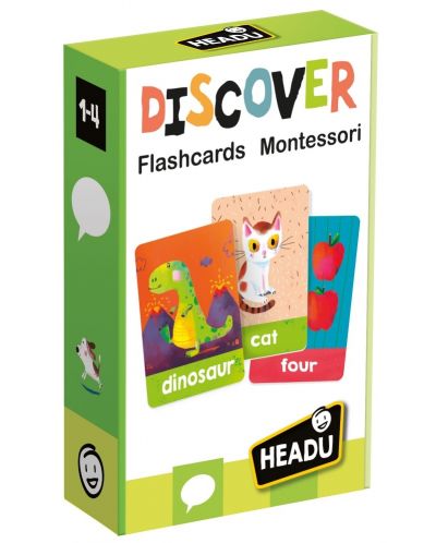 Joc educațional Headu - Descoperă cartonașele flash Montessori - 1