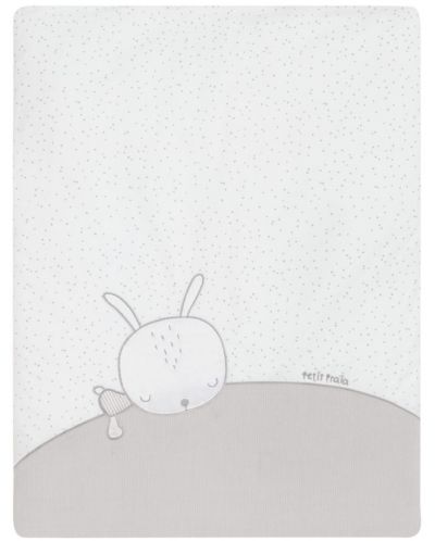 Paturica subtire pentru carucior Petit Praia - Sleepy Grey, 80 x 50 cm - 1