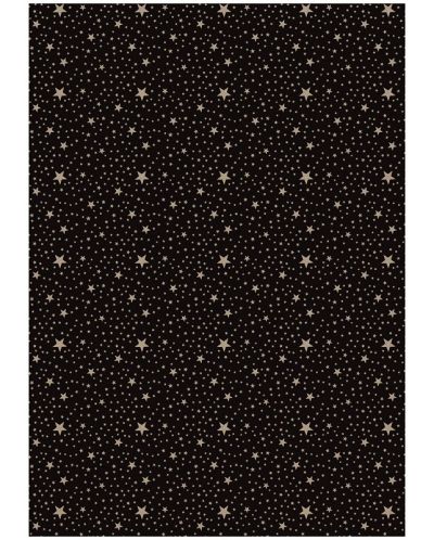 Hârtie de împachetat Apli - kraft, cu stele, 2 x 0,70 m, neagră - 2