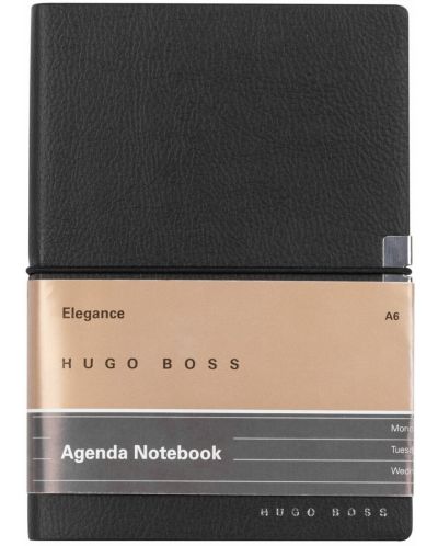 Organizator Hugo Boss Elegance Storyline - A6, cu linii, negru - 1