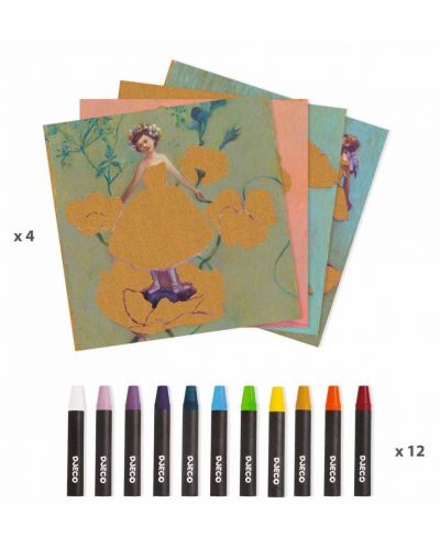 Colorare cu creioane de cerate Djeco Inspired By -Edgar Degas, Impresionismul - 2