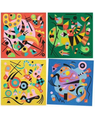 Ilustrații de colorat nisip inspirate de stilul lui VASSILY KANDINSKY - artă abstractă - 2