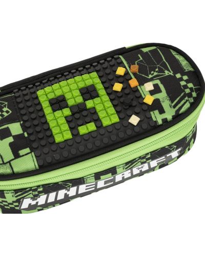 Geantă școlară ovală Panini Minecraft - Pixels Green - 4