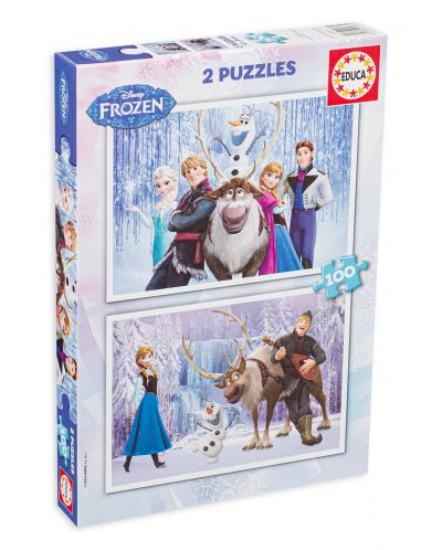 Puzzle Educa din 2 x 100 piese - Frozen - 1