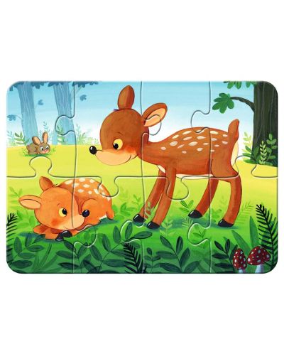 Puzzle Ravensburger 8 piese 4 în 1 - Primul meu puzzle: Distracție cu animale din pădure - 5