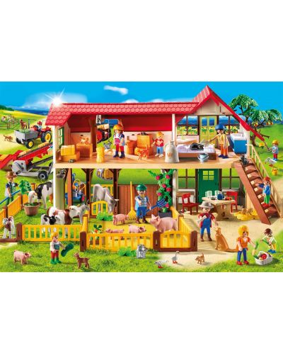Puzzle Schmidt Playmobil de 100 piese - Ferma, cu figurina  Playmobil - 2