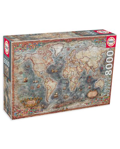 Puzzle Educa din 8000 de piese - Harta istorica a lumii - 1