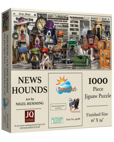 SunsOut Puzzle panoramic de 1000 de piese - Detective Dogs - 1