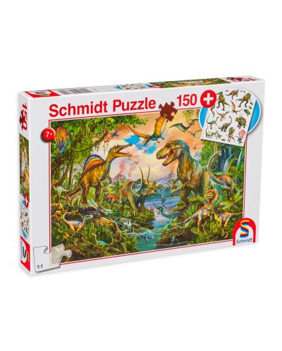 Puzzle Schmidt de 150 piese - Dinozauri, cu tatuaje - 1
