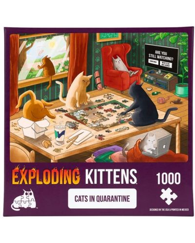 Puzzle Exploding Kittens din 1000 de piese - Pisicuțe în carantină - 1