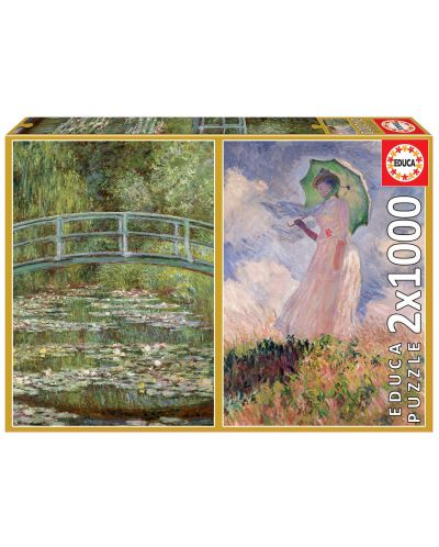 Puzzle Educa de 2 x 1000 piese - Lacul cu nuferi, Claude Monet - 1