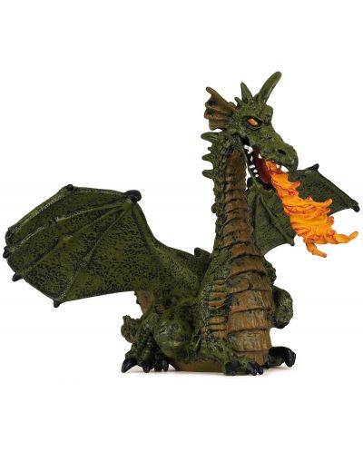 Figurina Papo The Enchanted World – Dragon care sufla foc, verde - 1