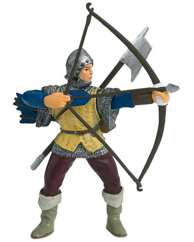 Figurina Papo The Medieval Era – Cavaler cu arc, in armura albastra - 1