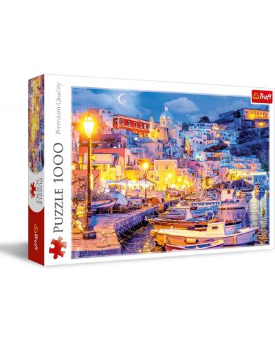 Puzzle Trefl din 1000 piese - Insula de noapte din Procida, Italia  - 1