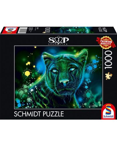 Puzzle Schmidt din 1000 de piese - Panteră albastru-verde - 1