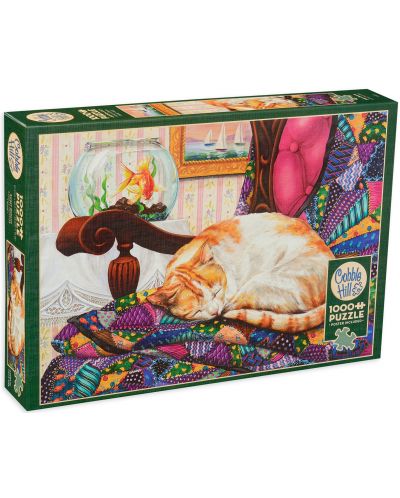 Puzzle Cobble Hill de 1000 piese - Somnul pisicii - 1