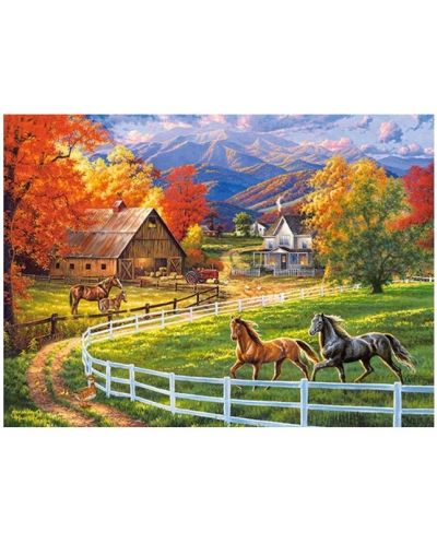 Puzzle Castorland de 200 piese - Horse valley farm - 2