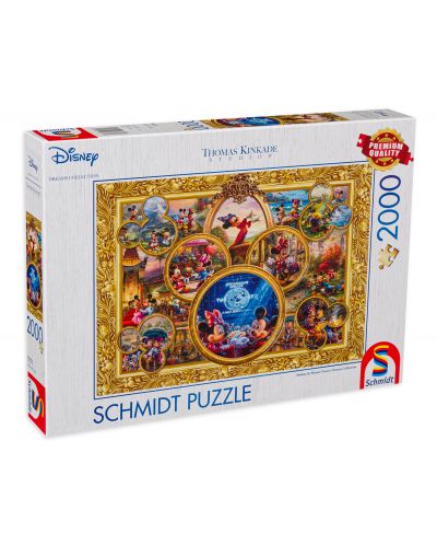Puzzle Schmidt din 2000 de piese - Mickey și Minnie, colaj de vis, tip 2 - 1