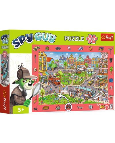100 de piese Trefl Puzzle - Spy Guy: Orașul  - 1