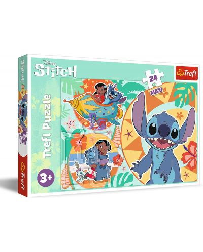 Puzzle Trefl cu 24 de piese Maxi - Ziua fericită a lui Lilo și Stitch - 1