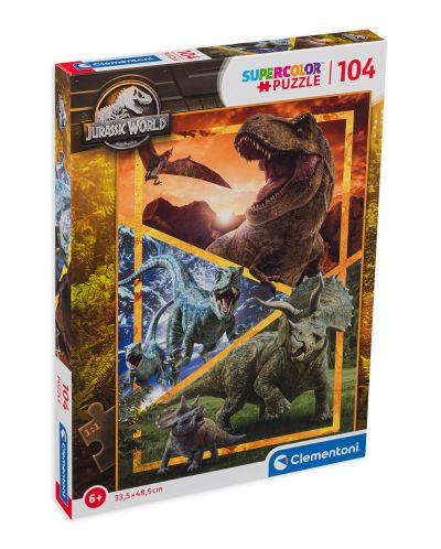 Puzzle Clementoni din 104 piese - Jurassic World, tip 3 - 1