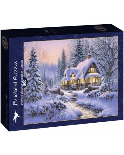 Puzzle Bluebird de 500 piese - Vila Udbay într-o refacere de iarnă - 1