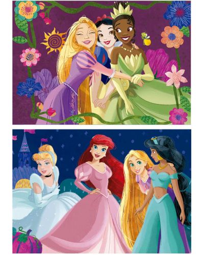 Puzzle Educa din 2 x 50 de piese - Prințese Disney - 2