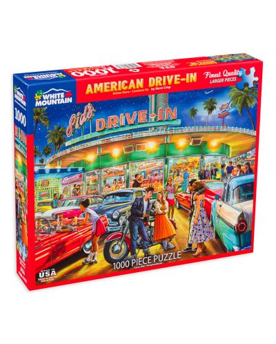 Puzzle White Mountain de 1000 piese - American Drive-In - 1