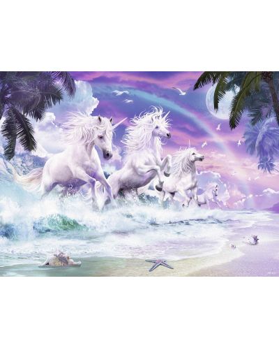 Puzzle Ravensburger de 150 XXL piese - Unicorni pe plaja  - 2